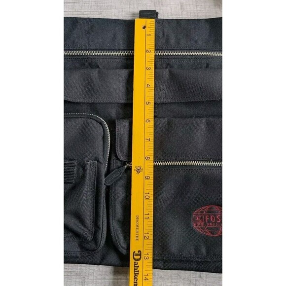 Fossil F/54 Y2K Natural Canvas Leather Strap Messenger Black - Picture 11 of 13